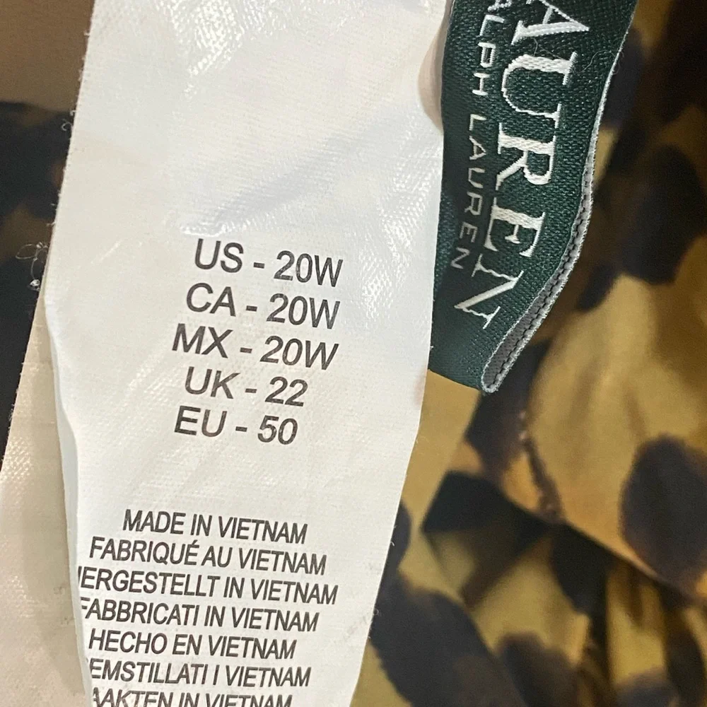 Ralph Lauren Cheetah Leopard High Neck One Piece‎ Swimsuit -plus sz 20W Rt $180